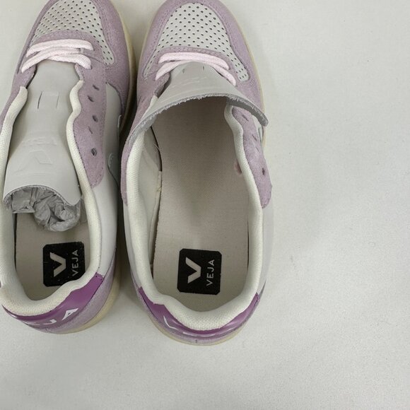 Veja V-10 Leather Sneakers size 8 Women's 39 EU Gravel/Menthol/Parme Trainers - Picture 9 of 12